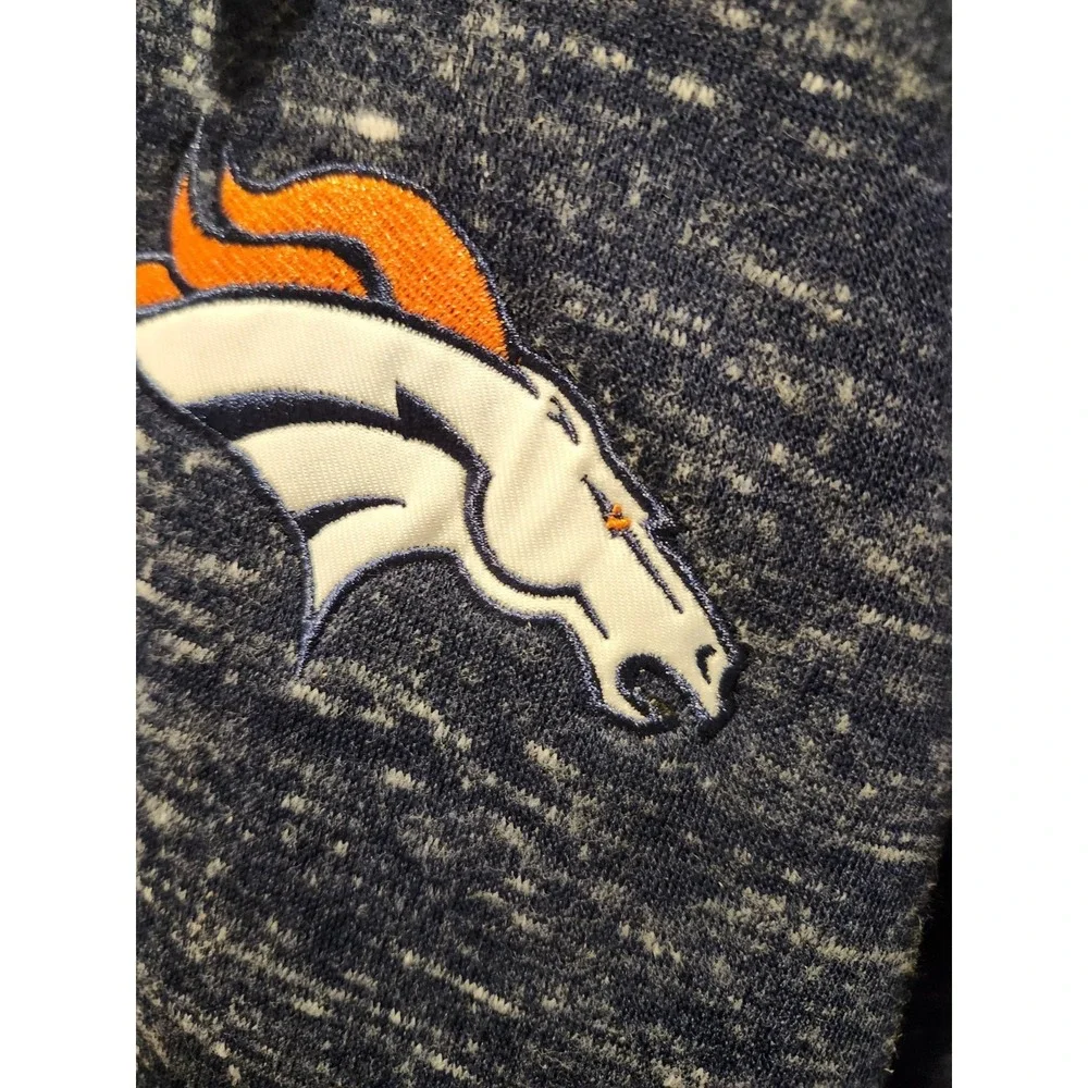 NFL Team Apparel Denver Broncos Blue Fleece lines Full Zip Hoodie Mens XL - Picture 2 of 8